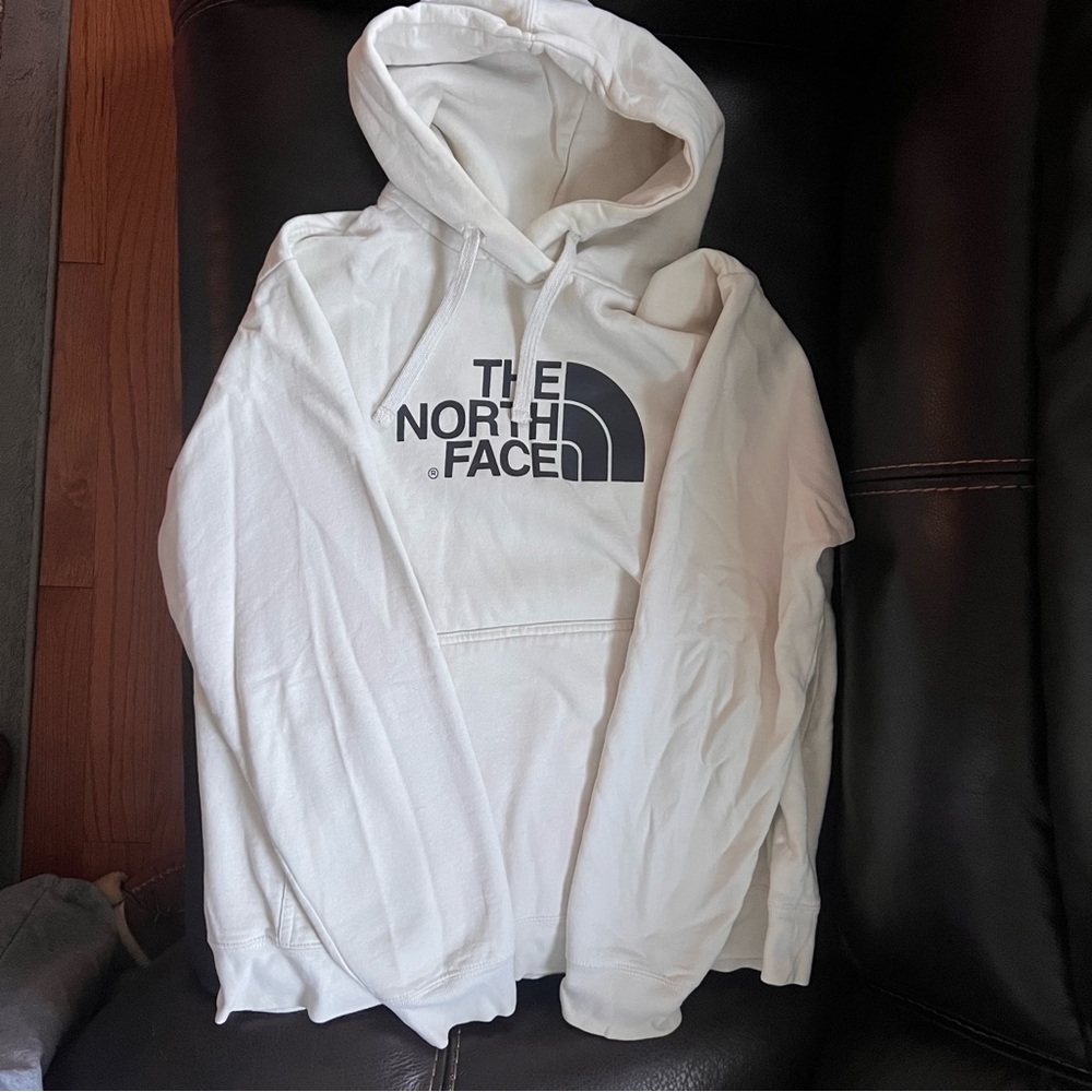 The North Face White Hoodie with Black Logo
